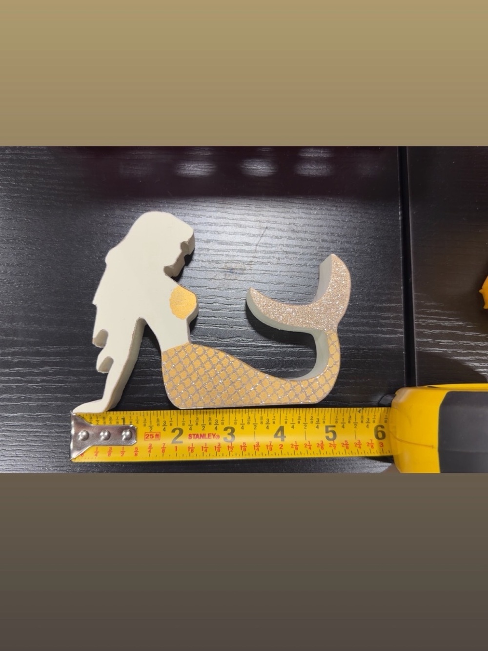 Mermaid Wall Decor Accent in Cream and Gold by